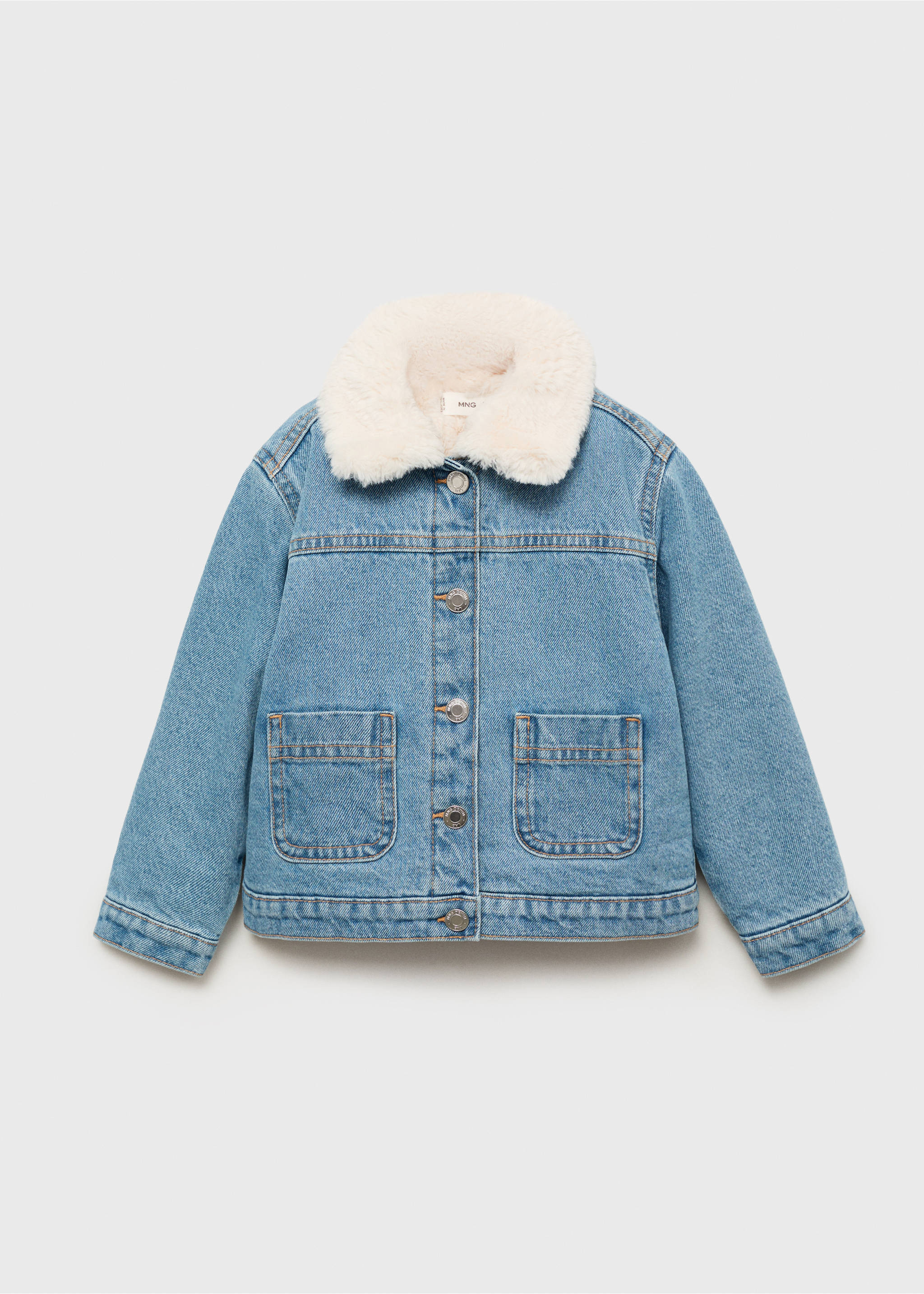 Cazadora denim pelo - Artículo sin modelo, Azul medio. Ref: 17073304-00.