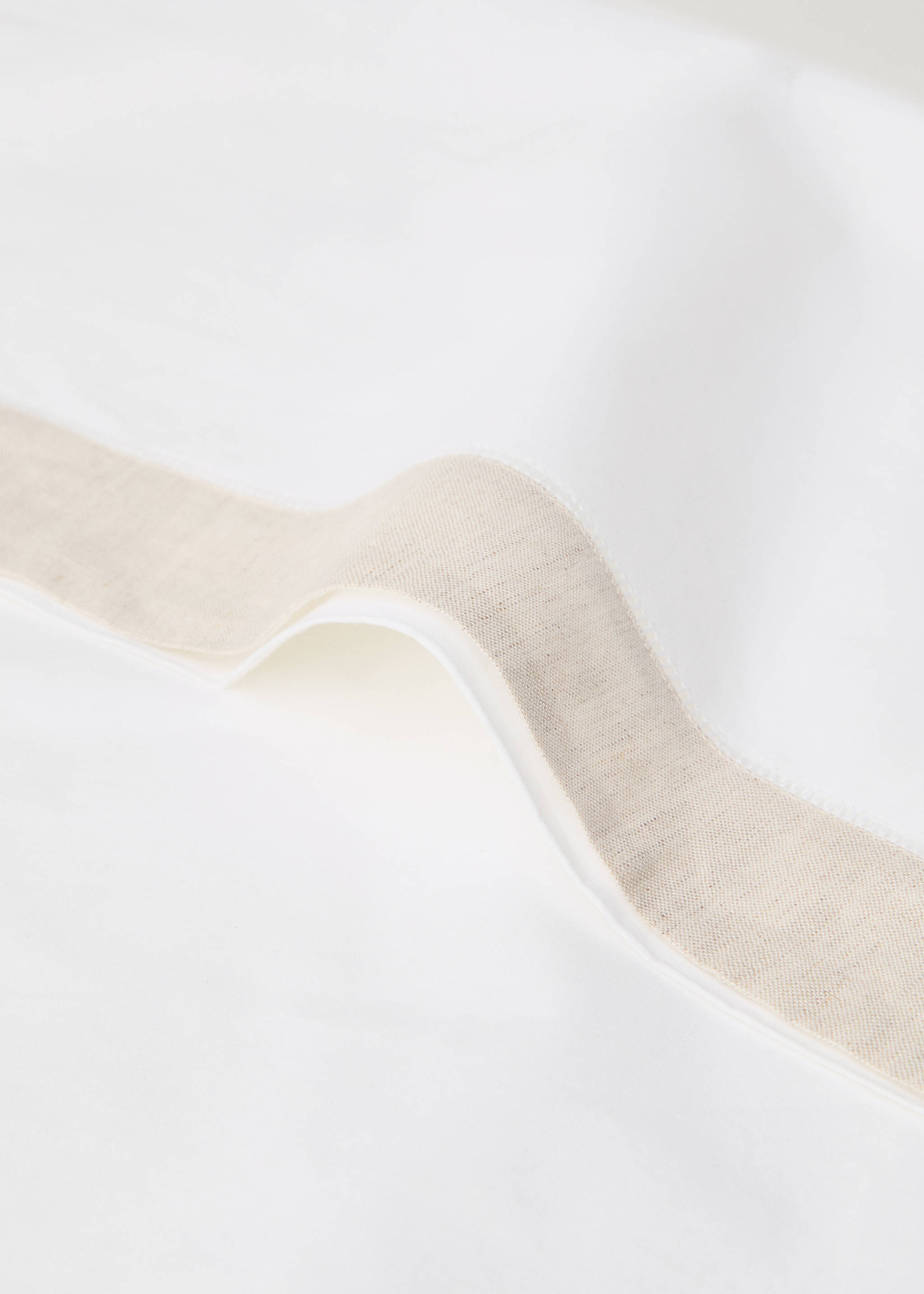 Deux taies d'oreiller percale de coton brodé lin 50x75 cm - Détail de l'article 3