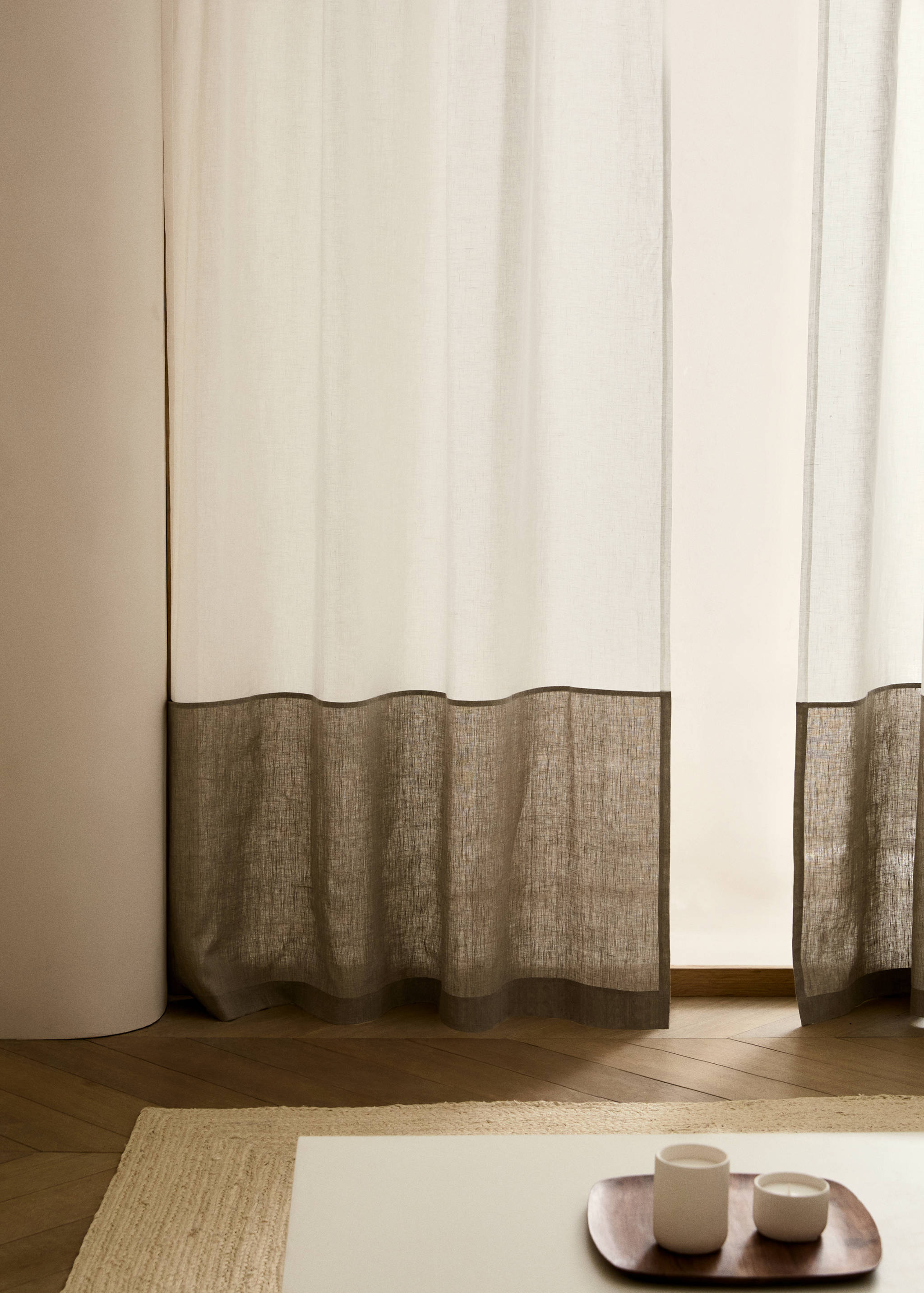 Cortina lino reversible opacidad media - Plano general