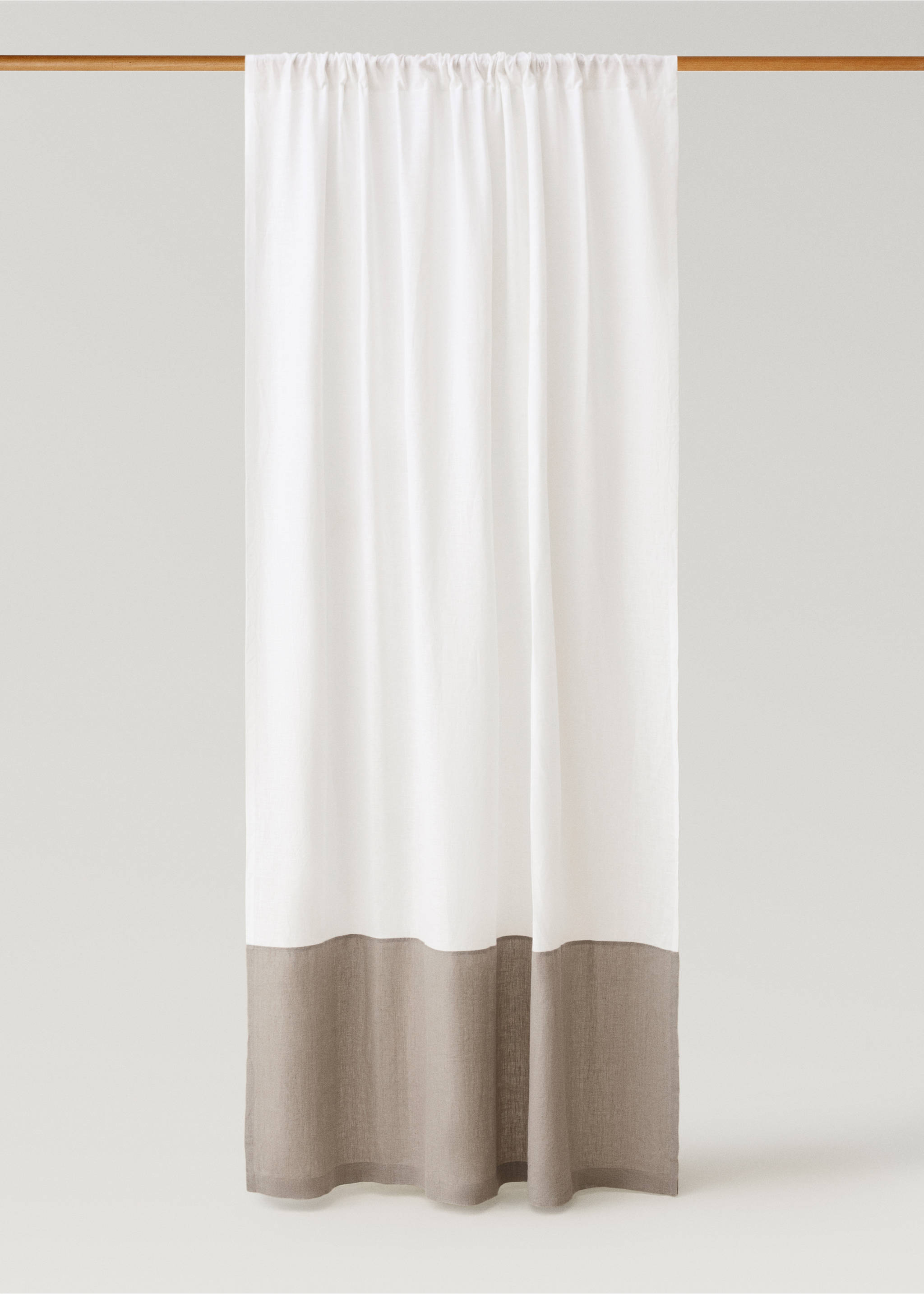 Reversible medium opacity linen curtain - Article without model, Ecru. Ref: 17073315-00.