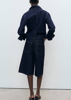Mid-rise denim bermuda jorts — Open Blue 3