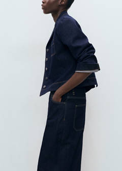 Mid-rise denim bermuda jorts — Open Blue 4