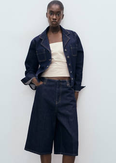 Mid-rise denim bermuda jorts — Open Blue 5