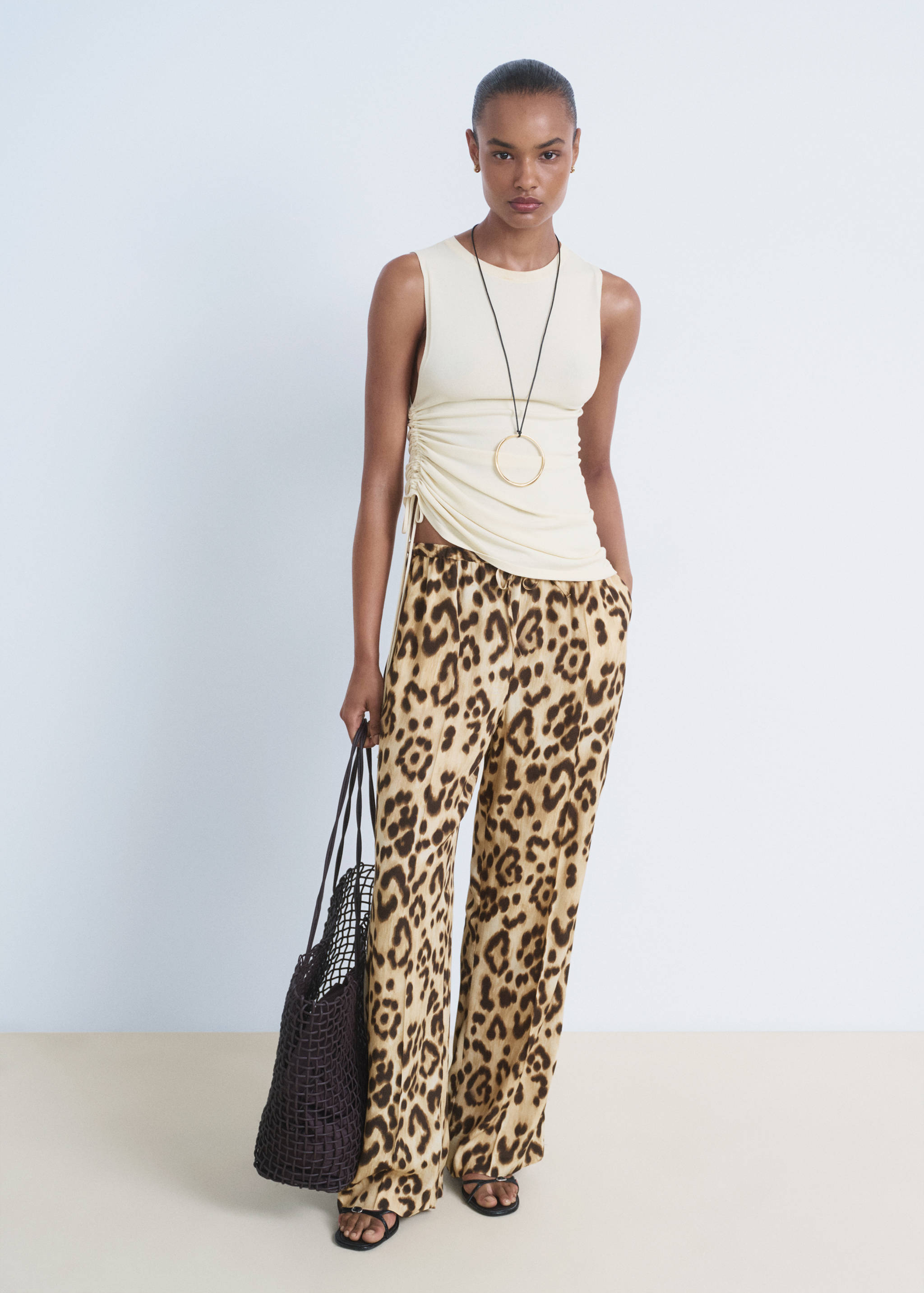 Leopard straight pants - General plane