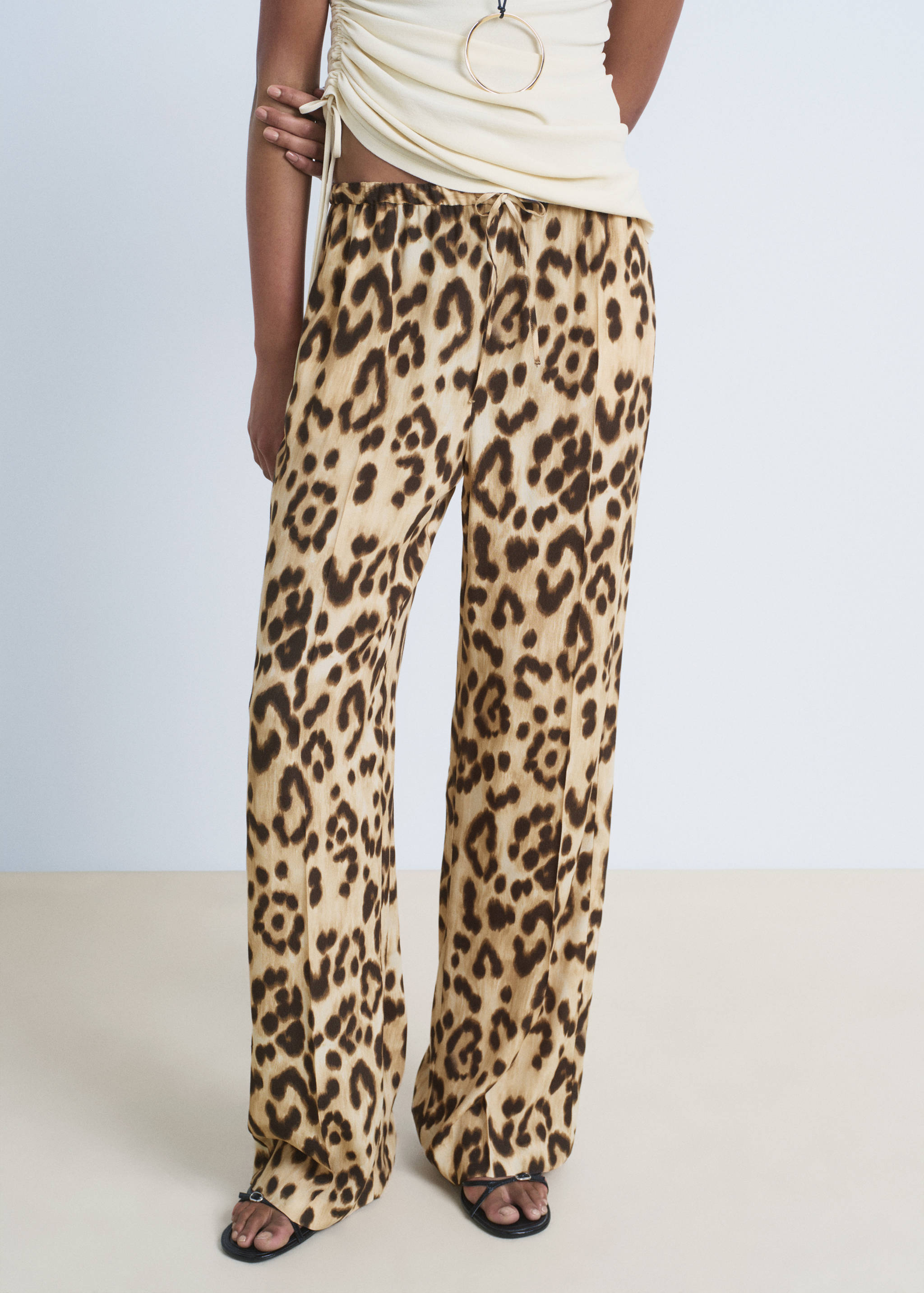 Leopard straight pants - Medium plane