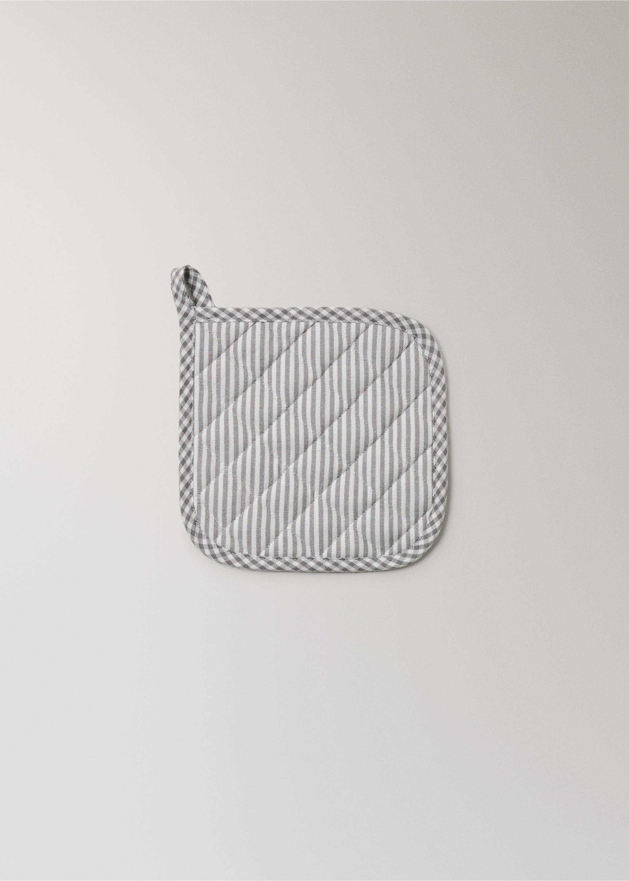 Cotton check kitchen potholder - Article without model, Medium Grey. Ref: 17073327-00.