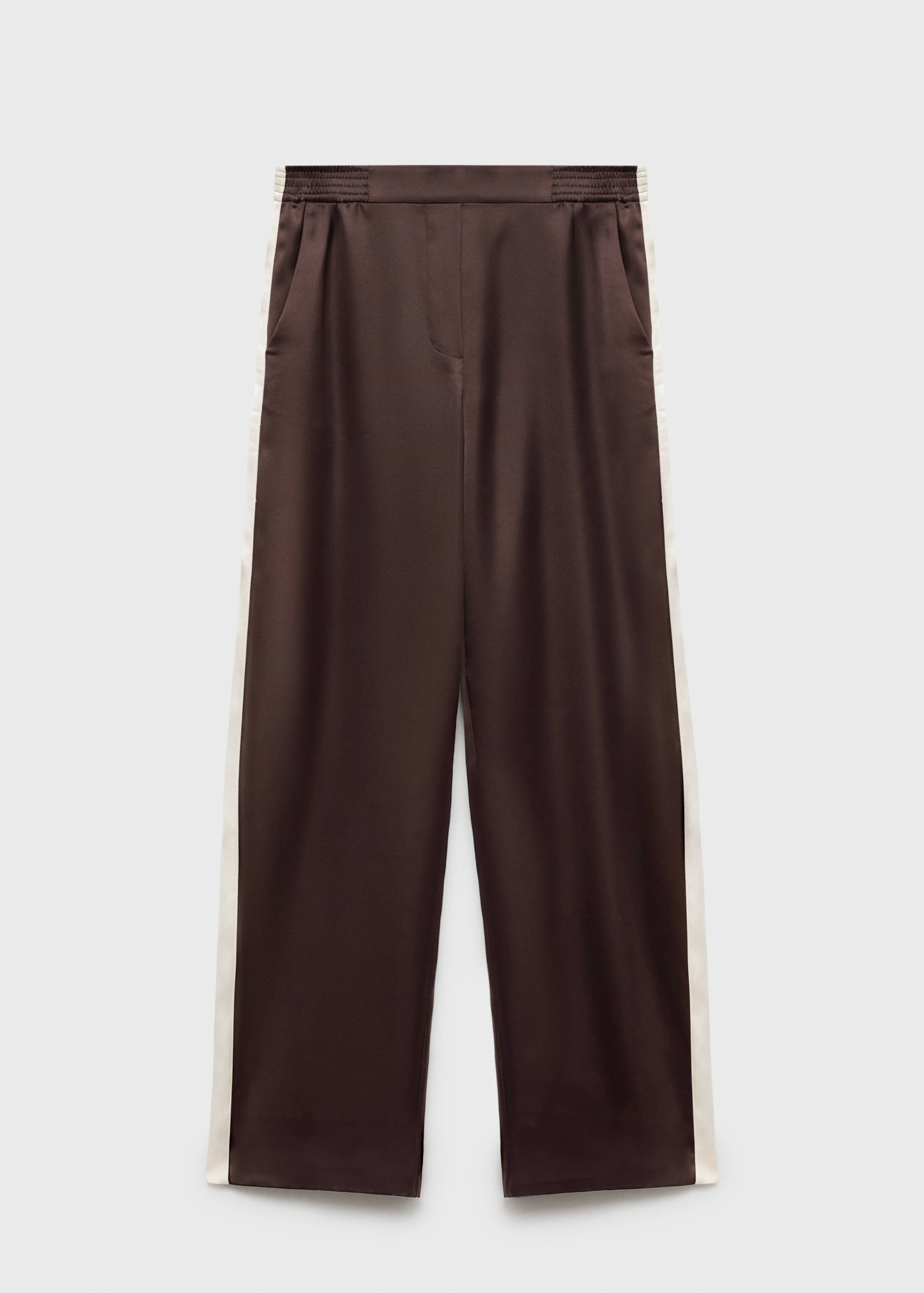 Satin pants with contrasting stripe - Article without model