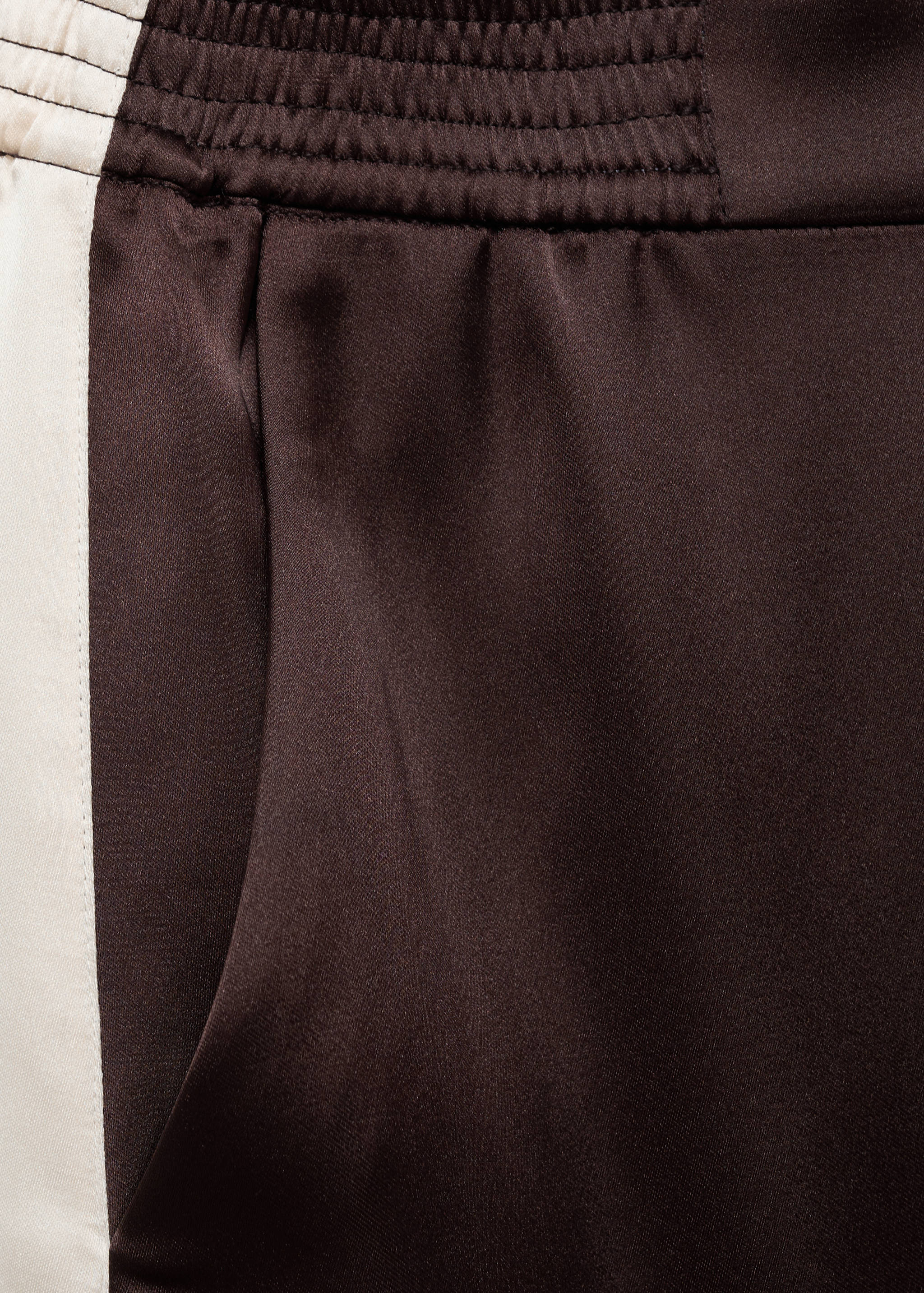 Satin pants with contrasting stripe - Details of the article 0