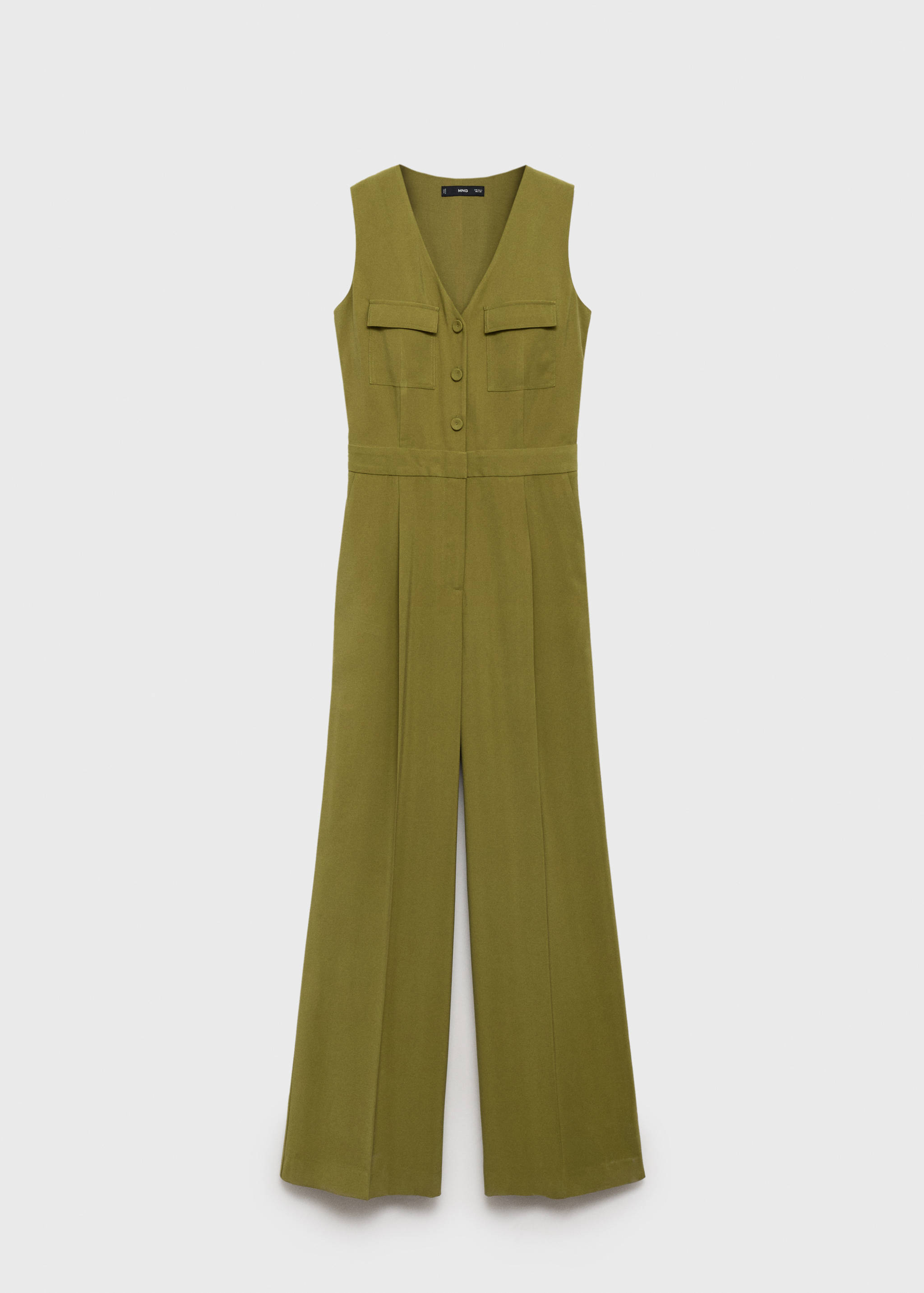Long chest-pocket jumpsuit - Article without model