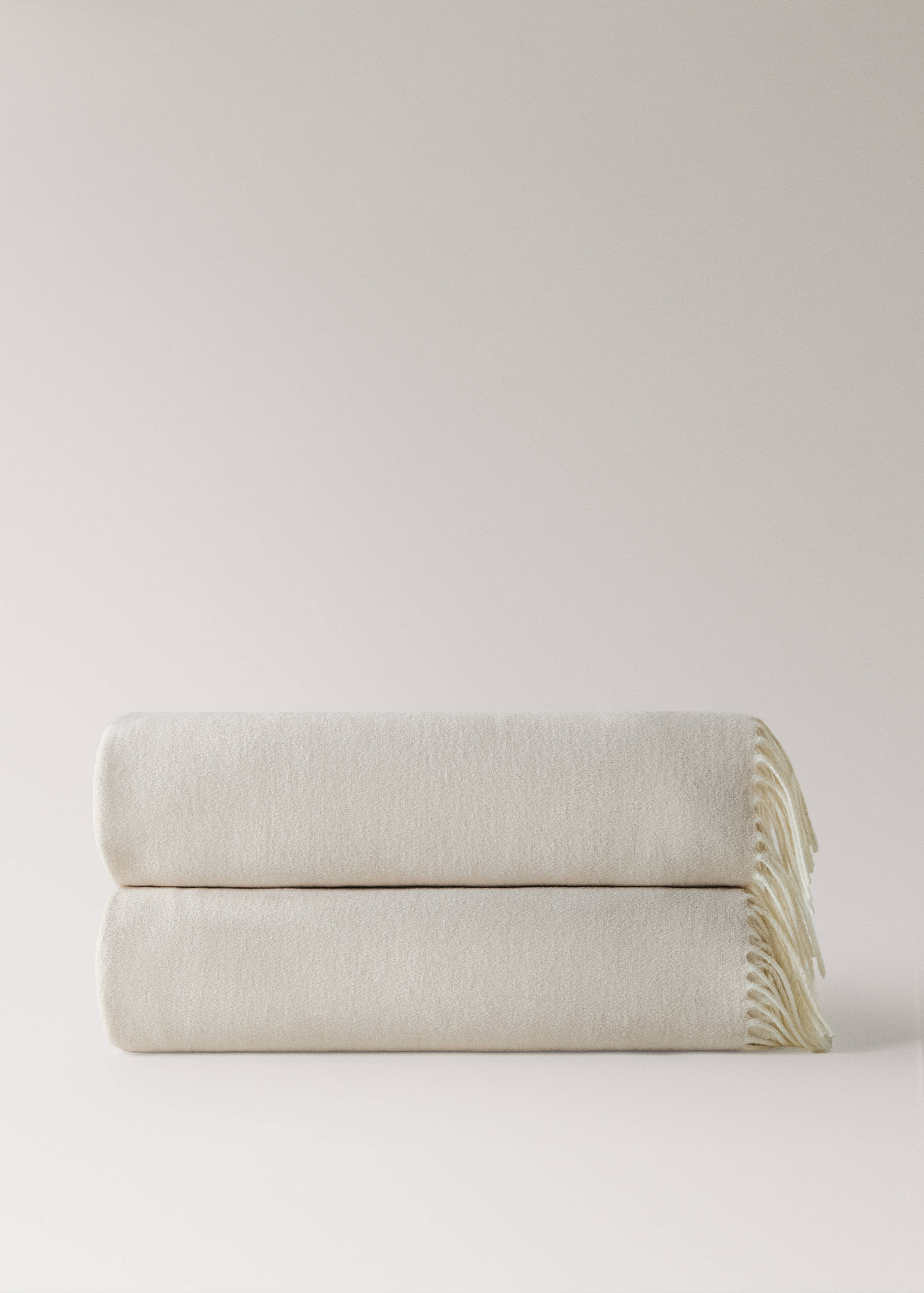 Double-sided cotton blanket with fringes - Article without model