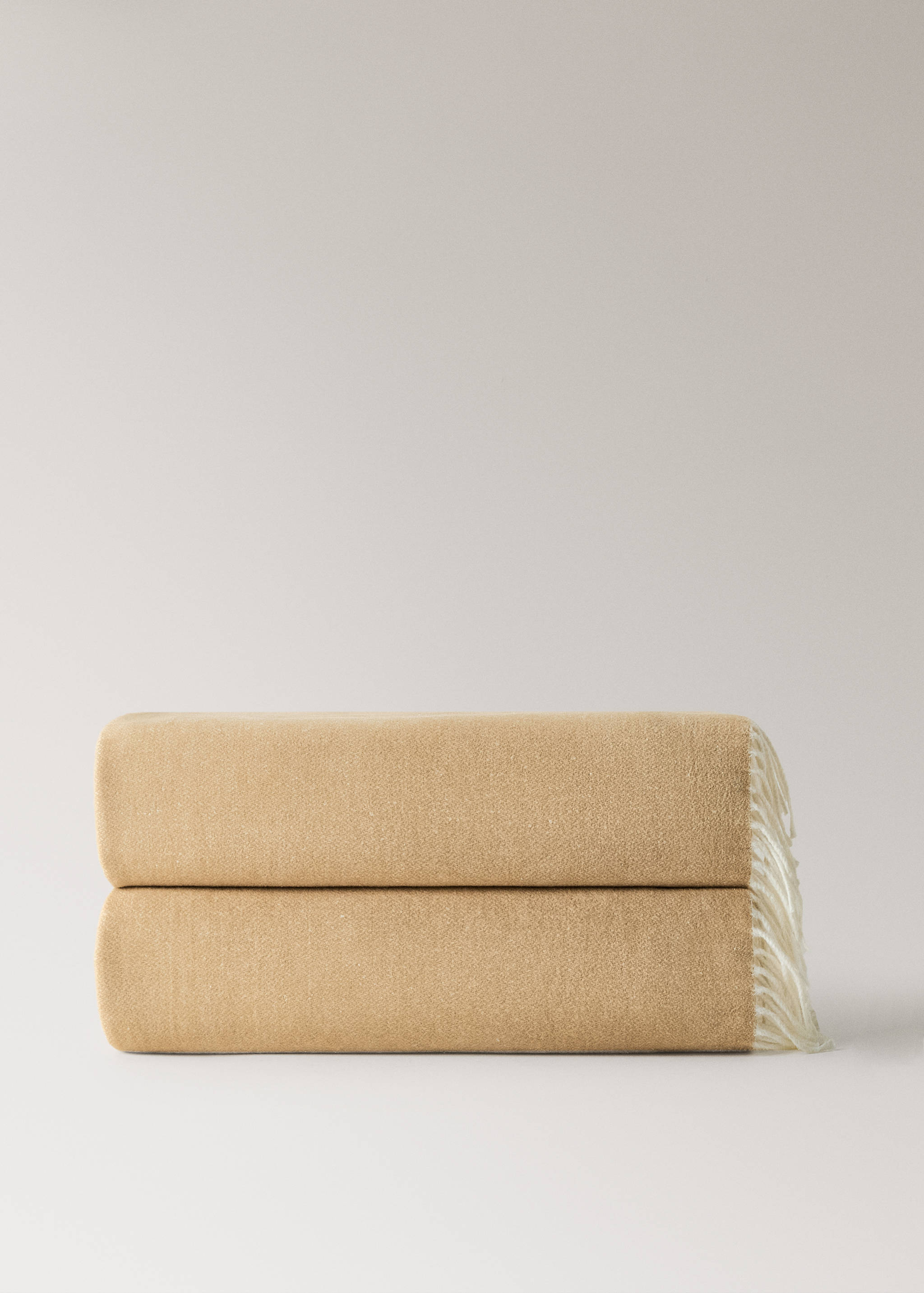 Double-sided cotton blanket with fringes - Article without model