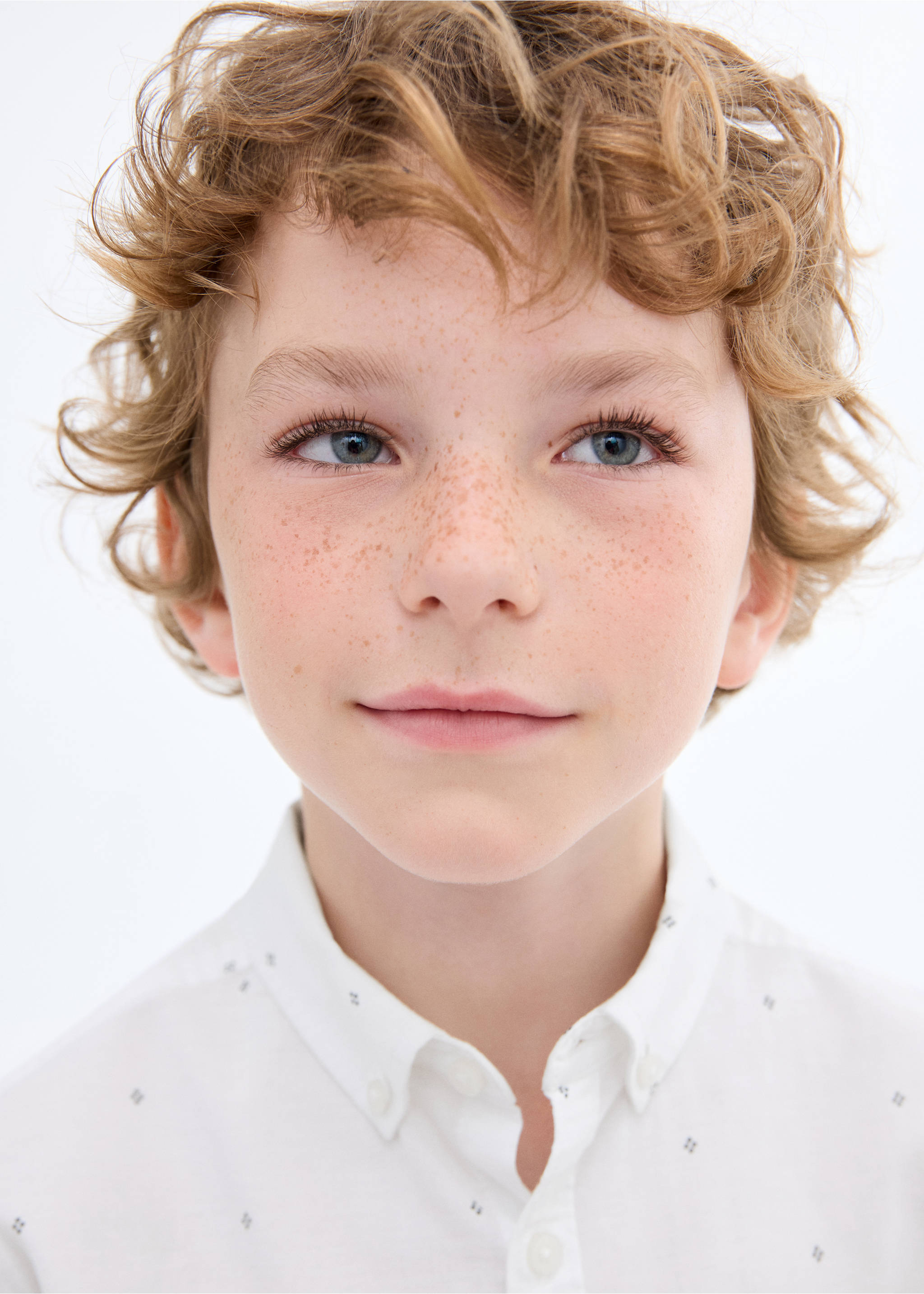 Printed Oxford shirt - Details of the article 1, White. Ref: 17073791-00.