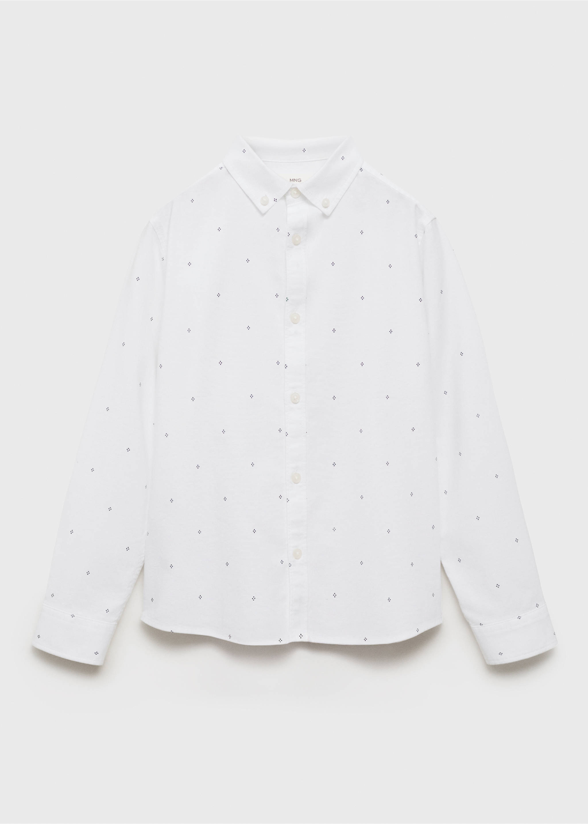 Printed Oxford shirt - Article without model, White. Ref: 17073791-00.