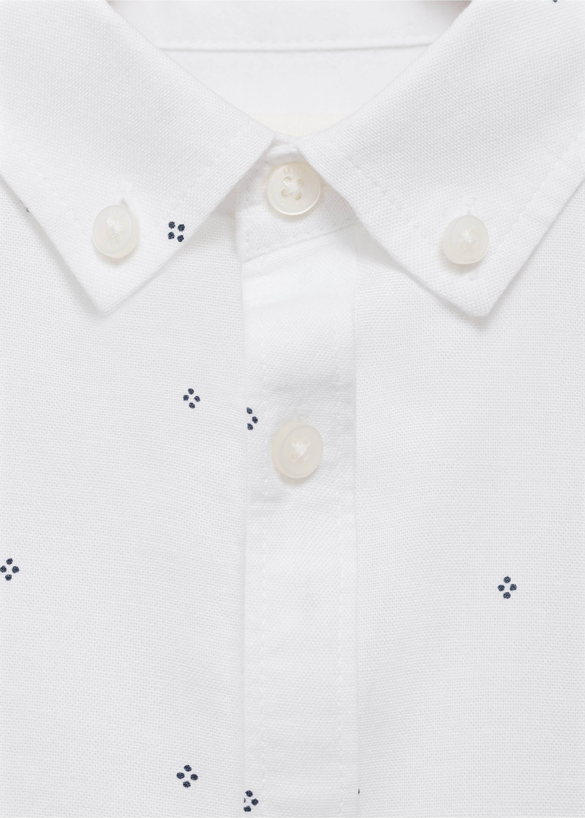 Printed Oxford shirt - Details of the article 8, White. Ref: 17073791-00.