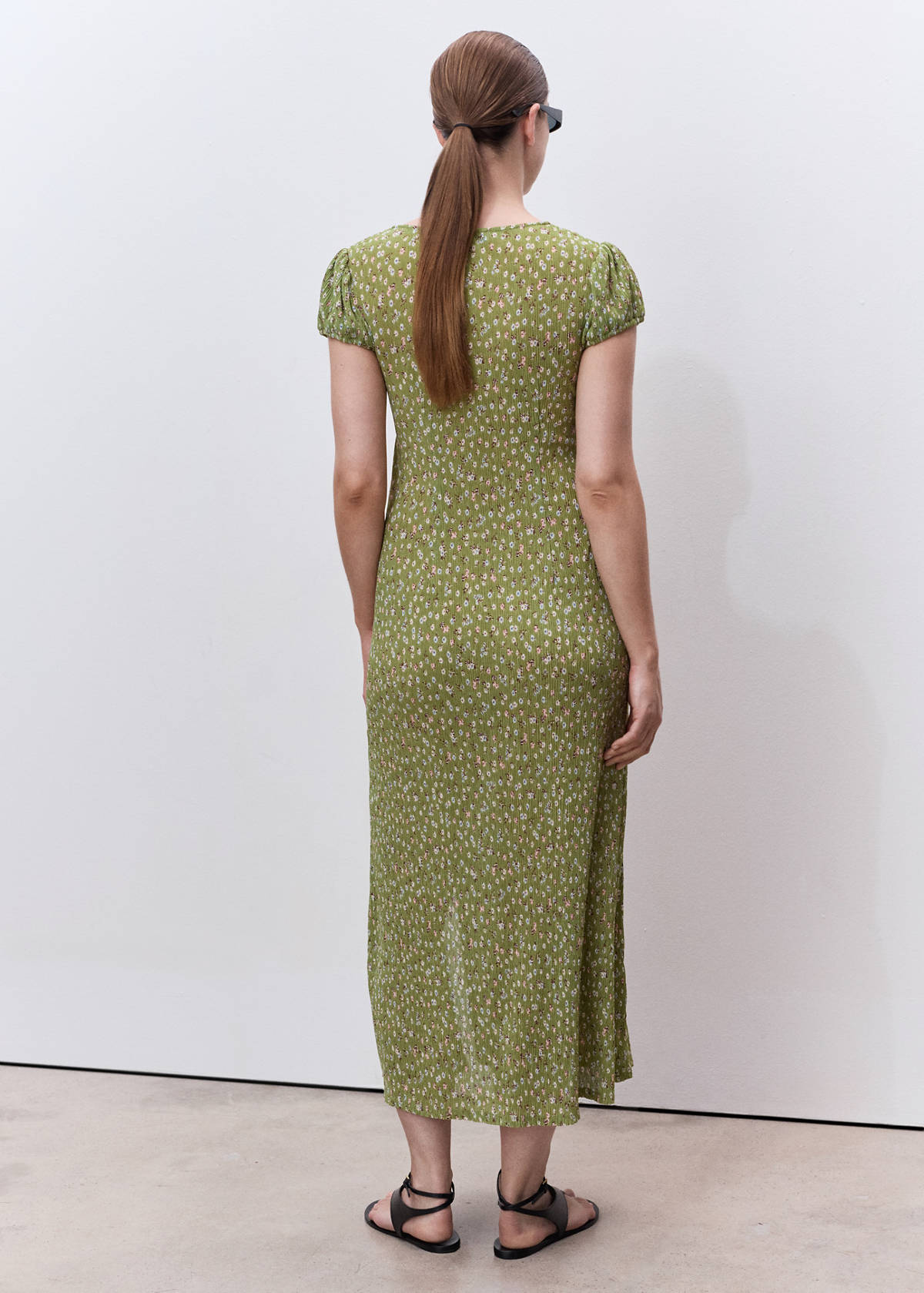 Floral-print maternity dress — Green