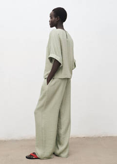 Straight textured trousers — Aqua Green 3