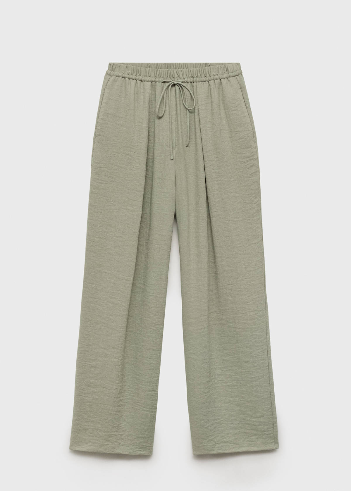 Straight textured trousers — Aqua Green