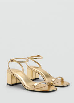 Block-heel sandals with strap — Gold 2