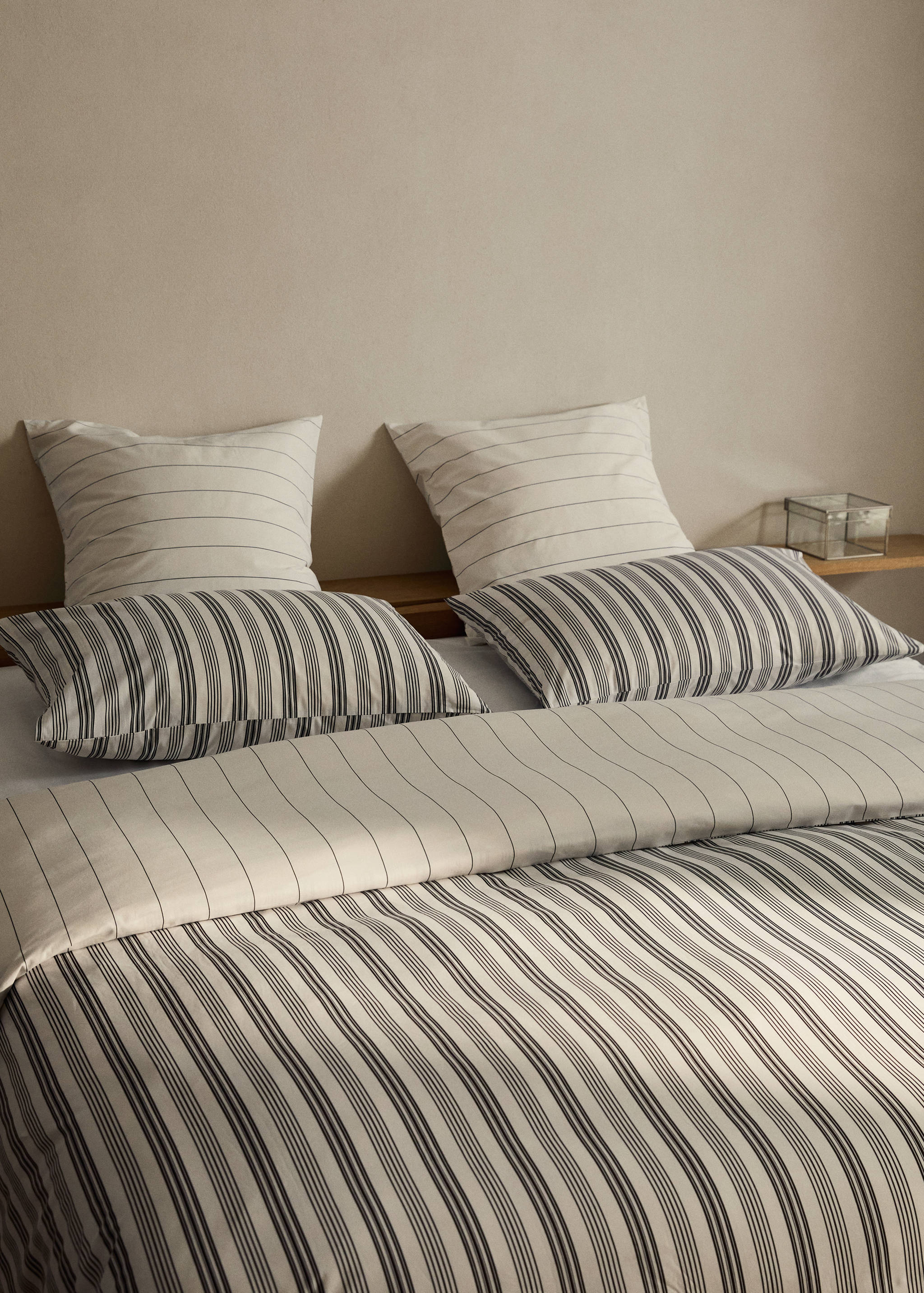 Reversible striped cotton duvet cover for 135/140 cm bed - Details of the article 7