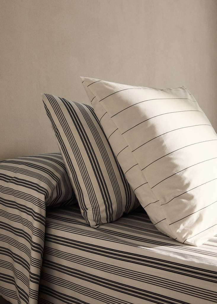 MANGO HOME - Taie d'oreiller coton rayures 60x60 cm blanc cassé - 60x60cm