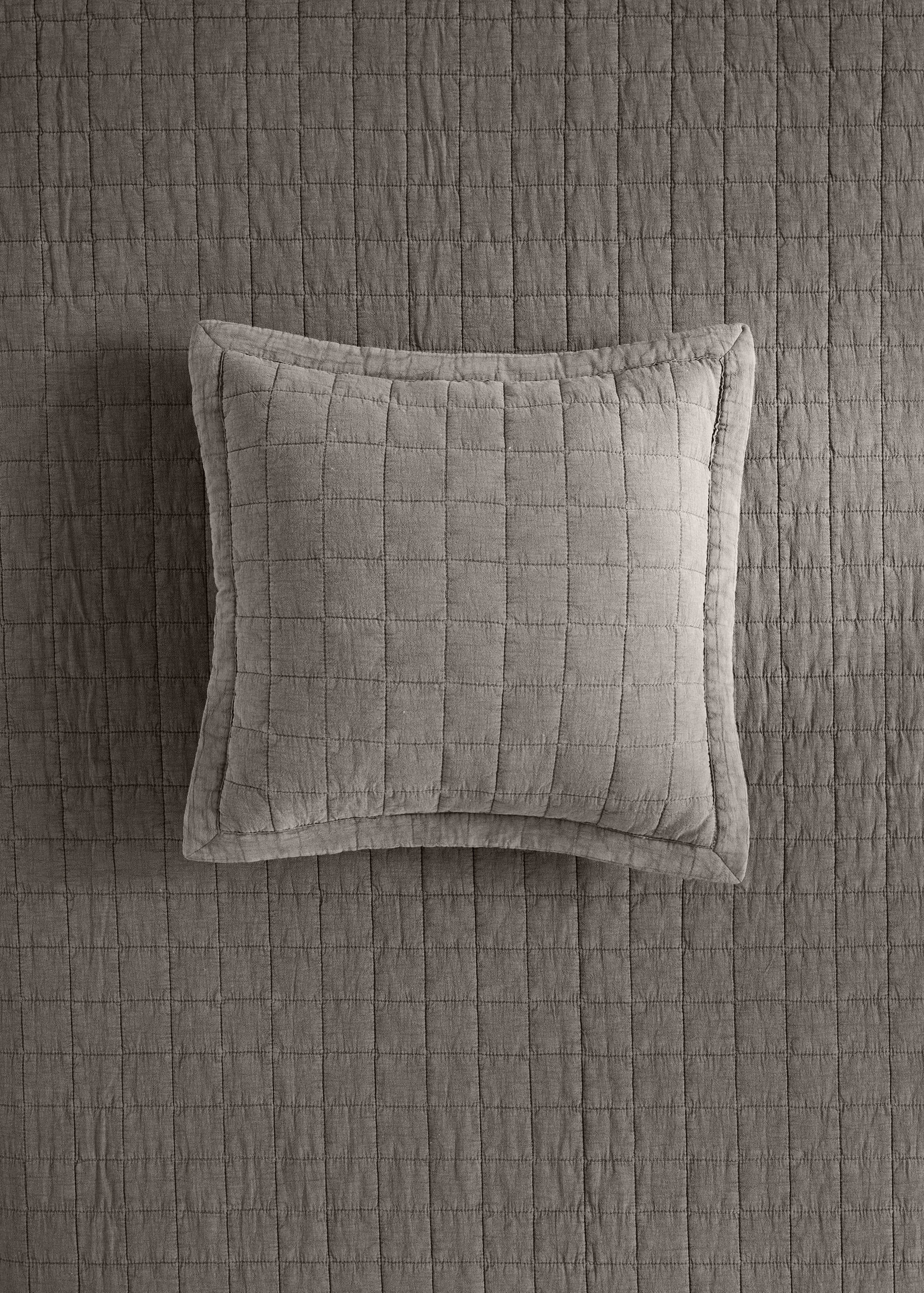 Washed cotton plaid children's bed cushion cover 40x40 cm - General plane