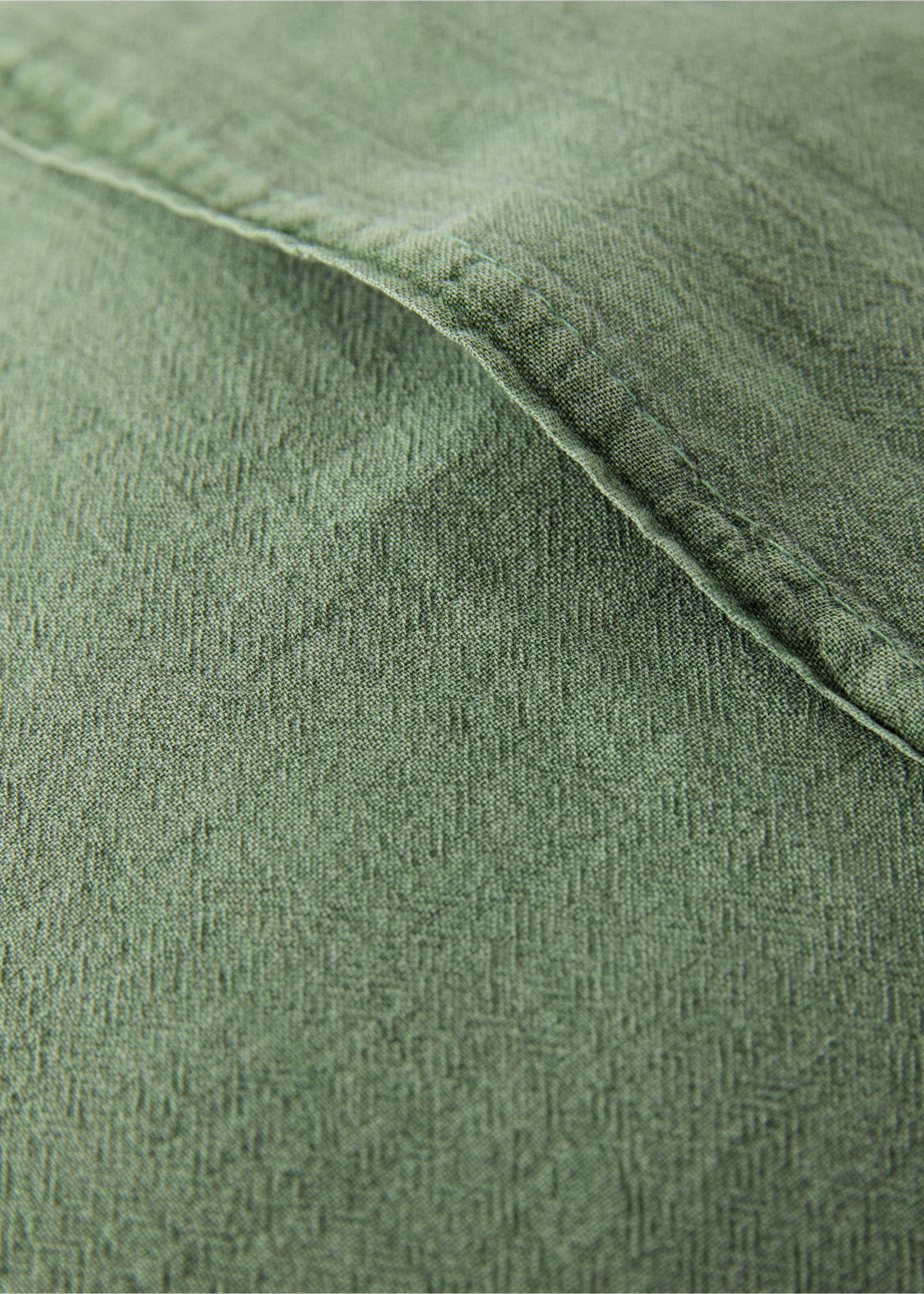 Washed cotton plaid children's bed cushion cover 40x40 cm - Details of the article 1, Medium Green. Ref: 17073826-00.