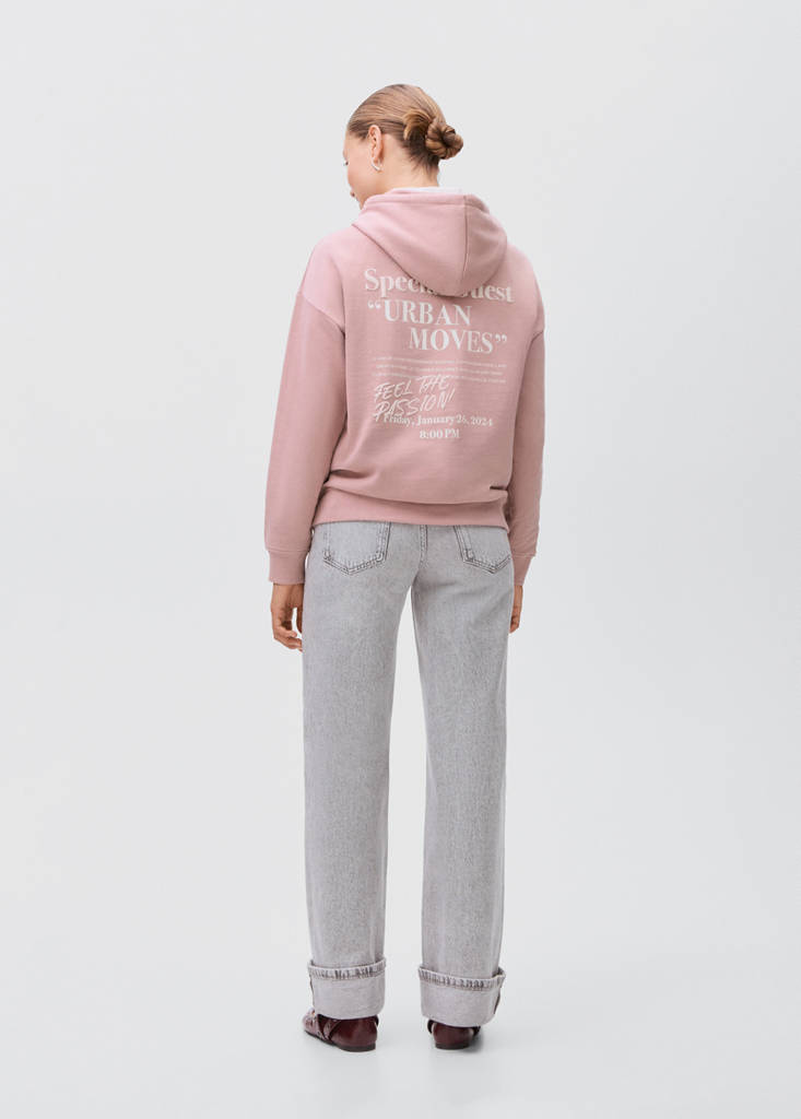 Printed hoodie — Pastel Pink