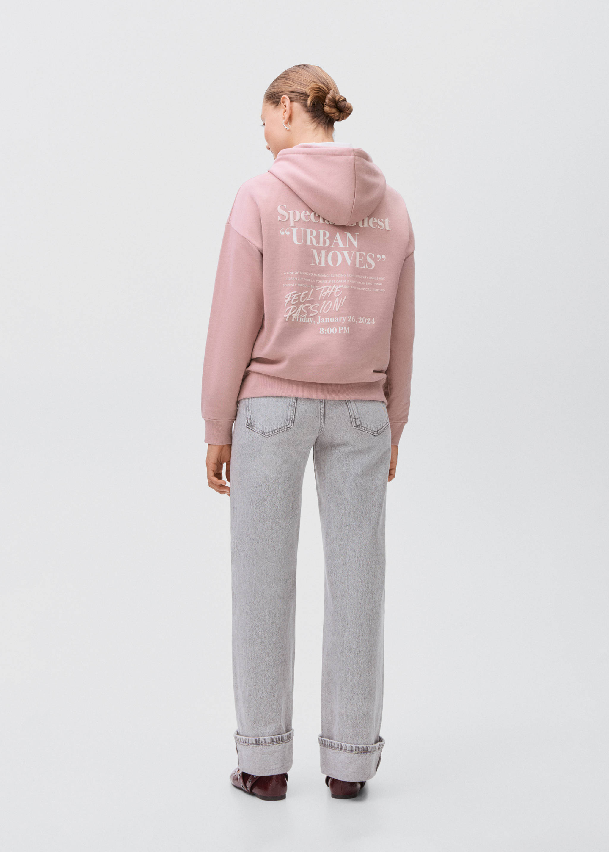 Свитшот с принтом и капюшоном - Обратная сторона изделия