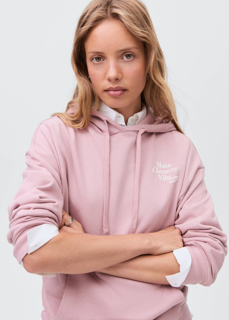 Printed hoodie — Pastel Pink