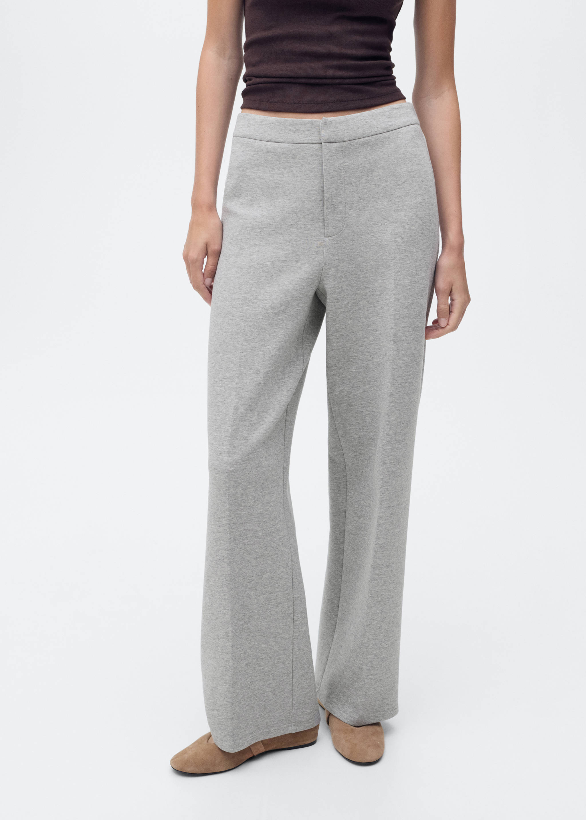 Straight-fit pants with elastic waist - Medium plane
