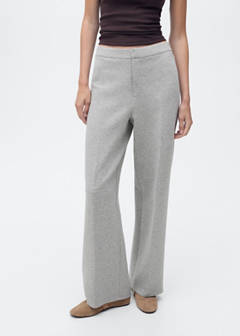 Straight-fit trousers with elastic waist — Medium Heather Grey 1