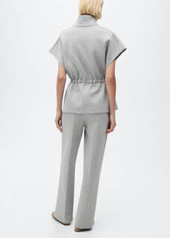 Straight-fit trousers with elastic waist — Medium Heather Grey 3