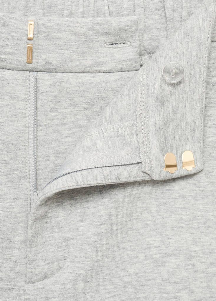 Straight-fit trousers with elastic waist — Medium Heather Grey