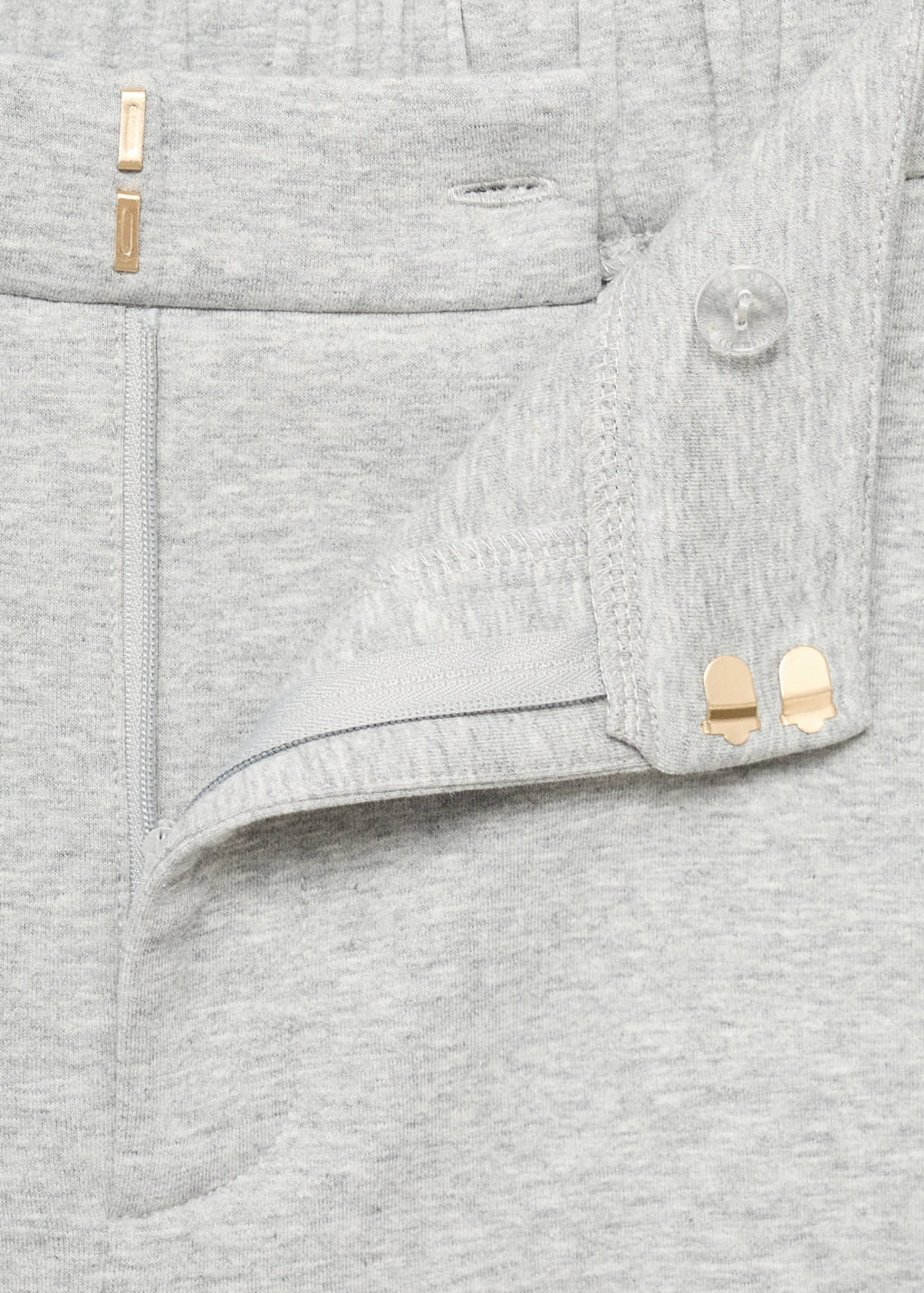 Straight-fit trousers with elastic waist — Medium Heather Grey