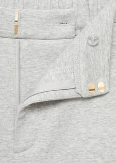 Straight-fit trousers with elastic waist — Medium Heather Grey 7