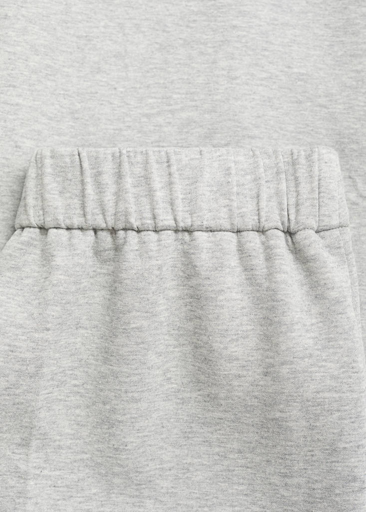 Straight-fit trousers with elastic waist — Medium Heather Grey