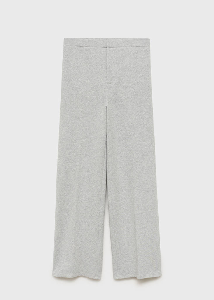Straight-fit trousers with elastic waist — Medium Heather Grey