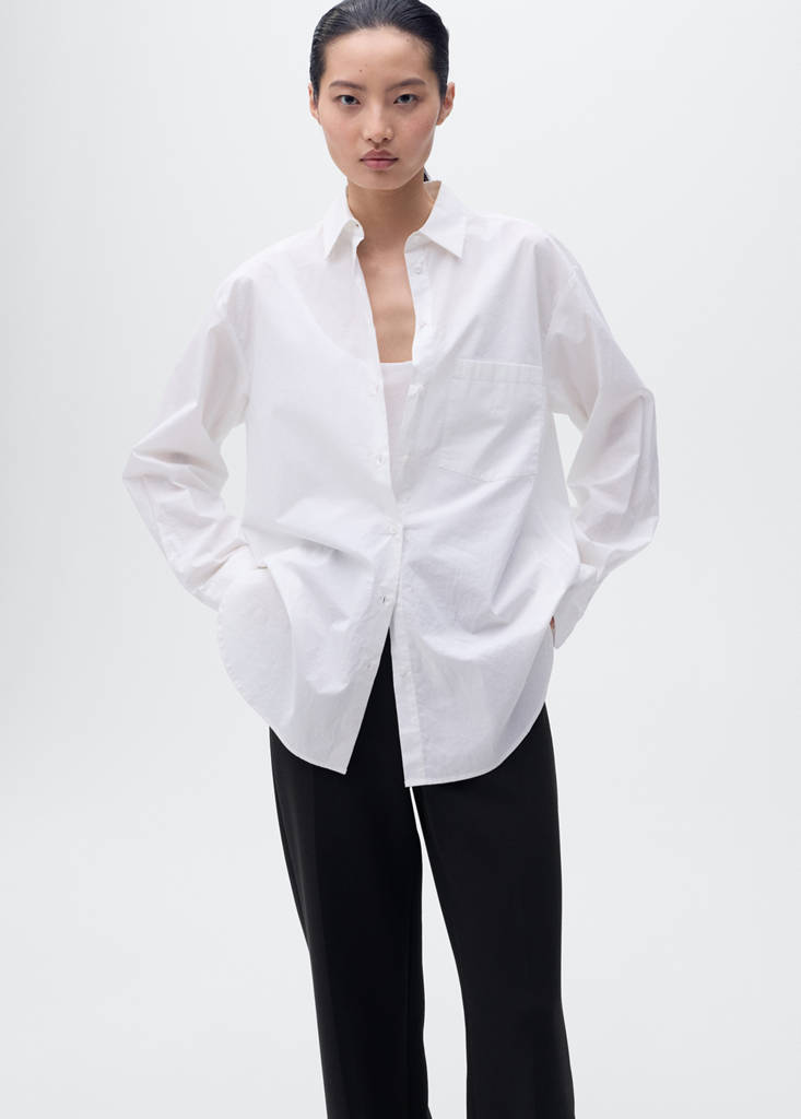 Straight-fit trousers with elastic waist — Black