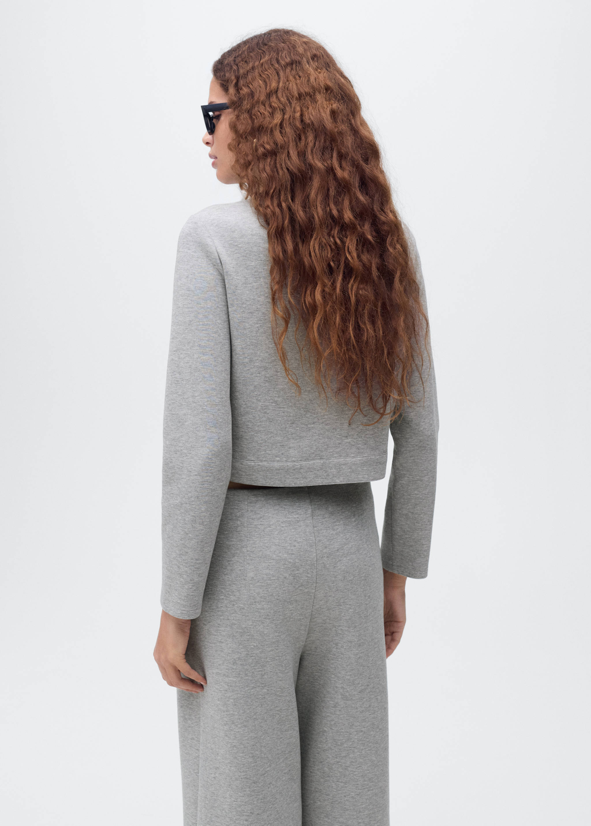 Cotton cropped jacket with pockets - Reverse of the article