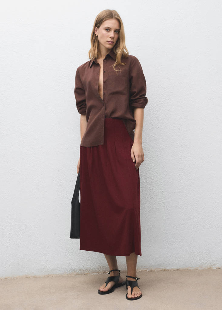 Plank midi-skirt — Burgundy