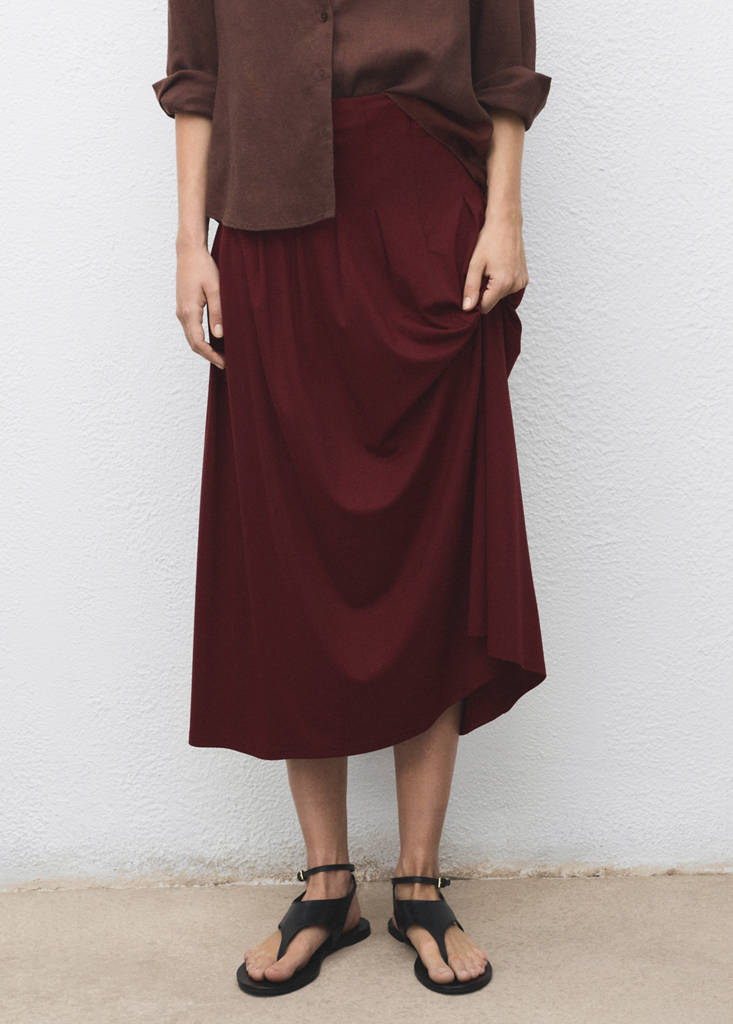 Plank midi-skirt — Burgundy