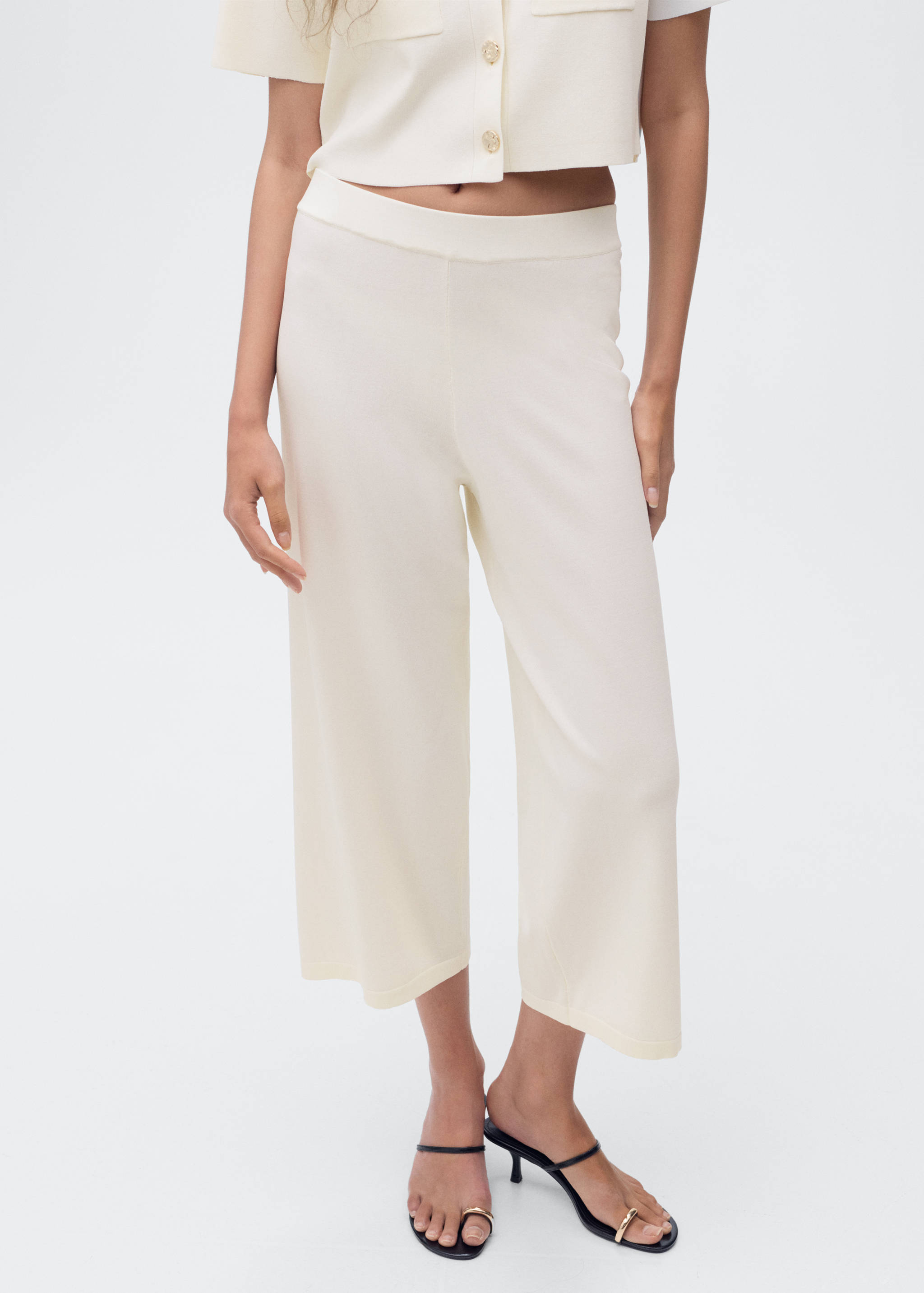 Crop knit trousers - Medium plane