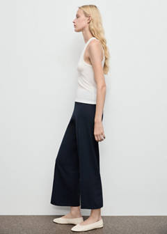 Crop knit trousers — Navy 5