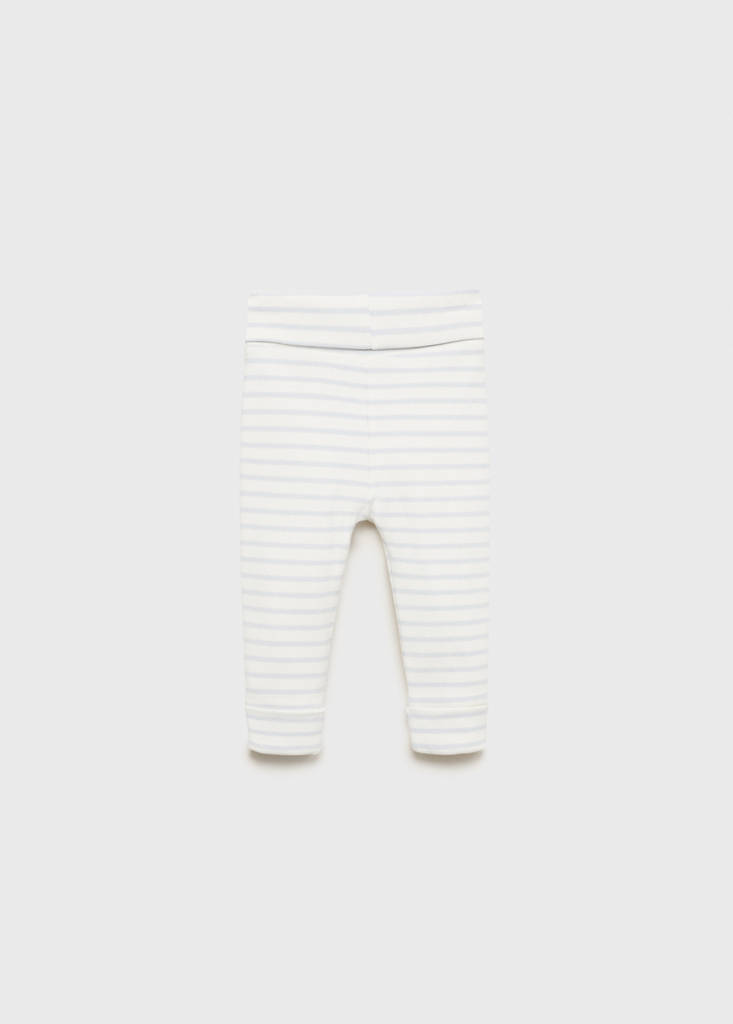 Stripped cotton leggings — Sky Blue