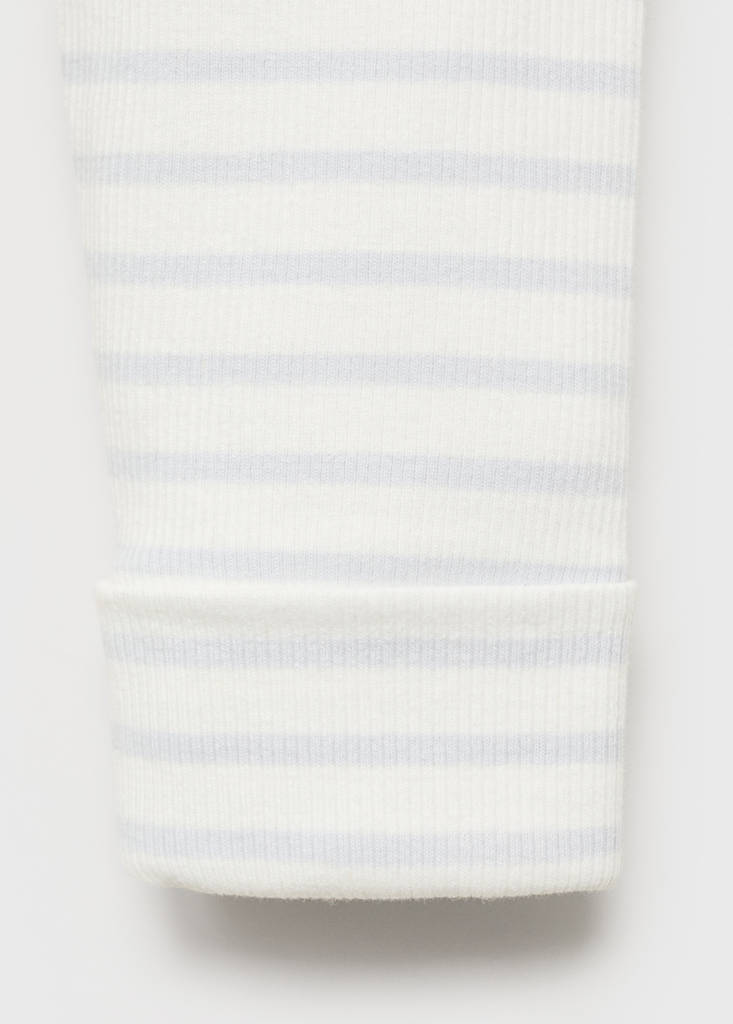 Stripped cotton leggings — Sky Blue