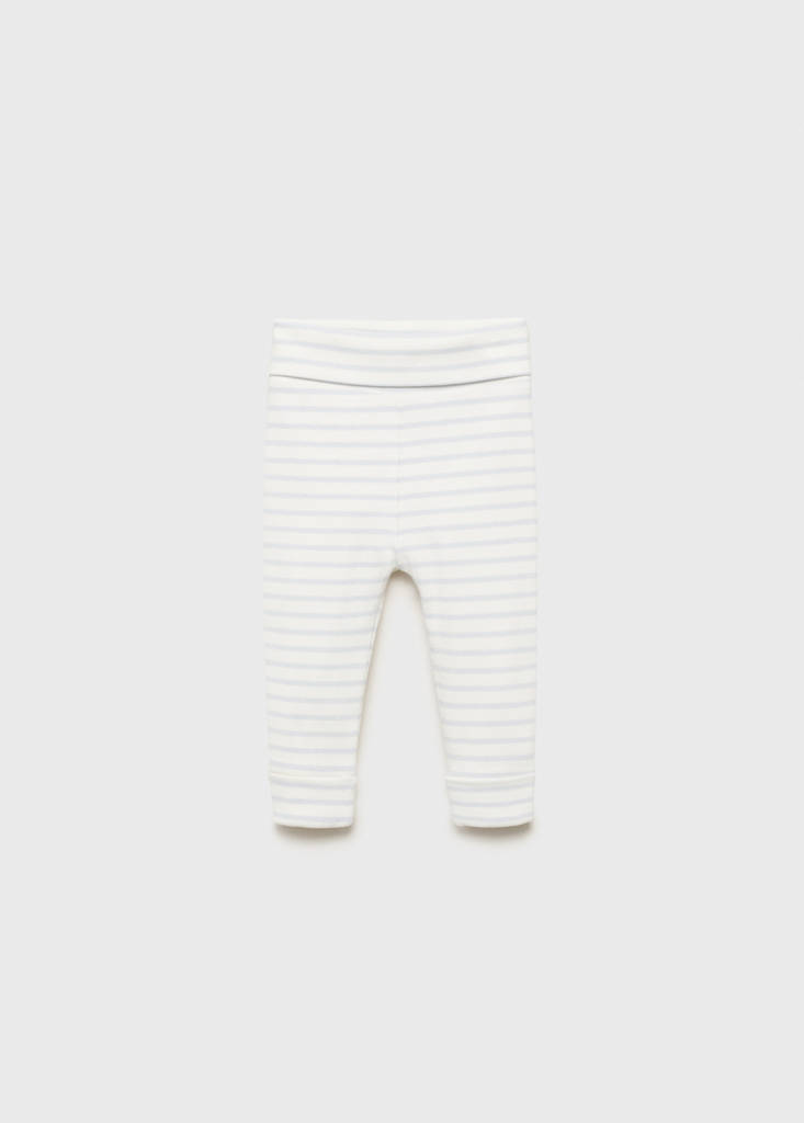 Stripped cotton leggings — Sky Blue