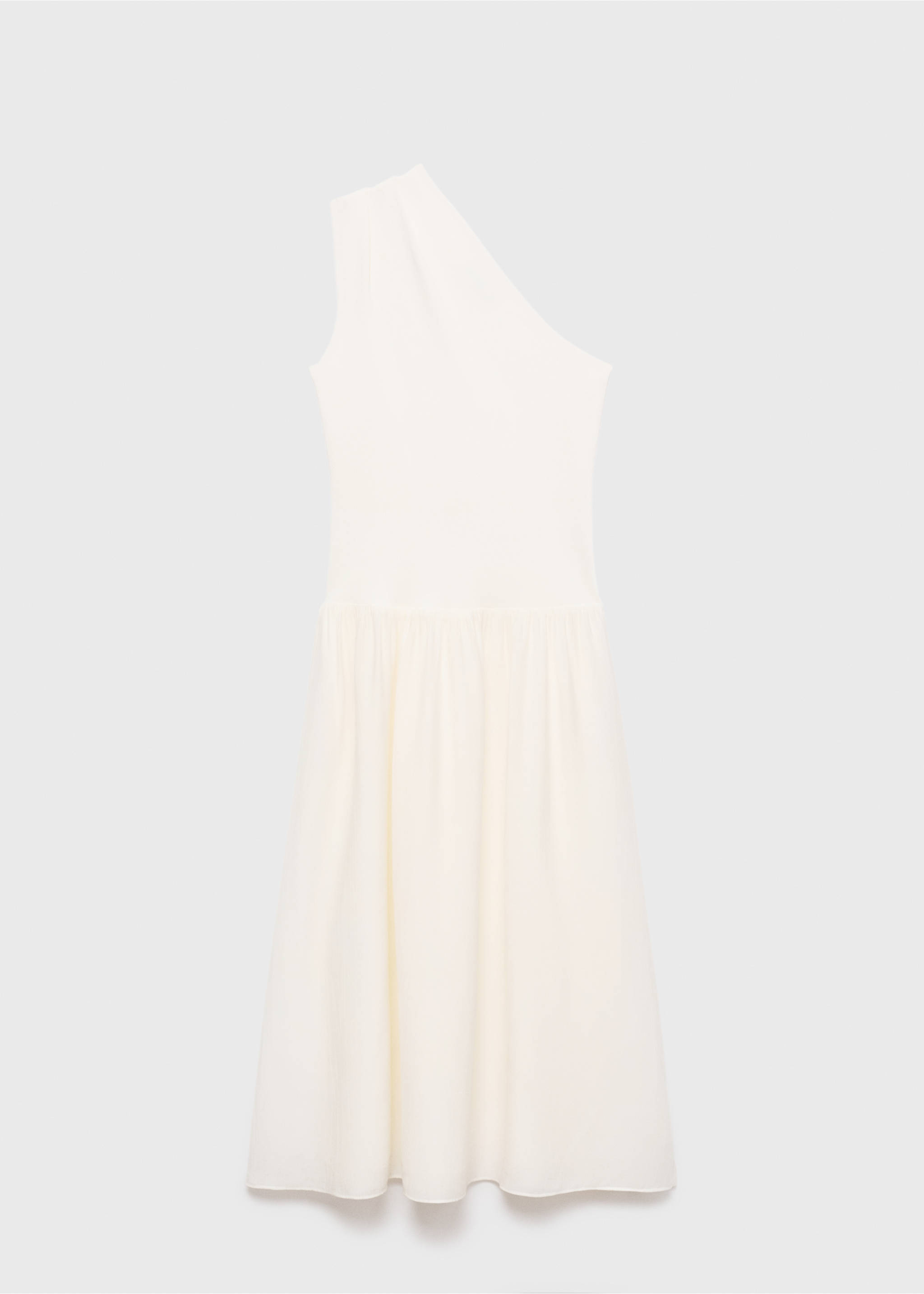 Asymmetrical combined knitted dress - Article without model, Ecru. Ref: 17074081-00.