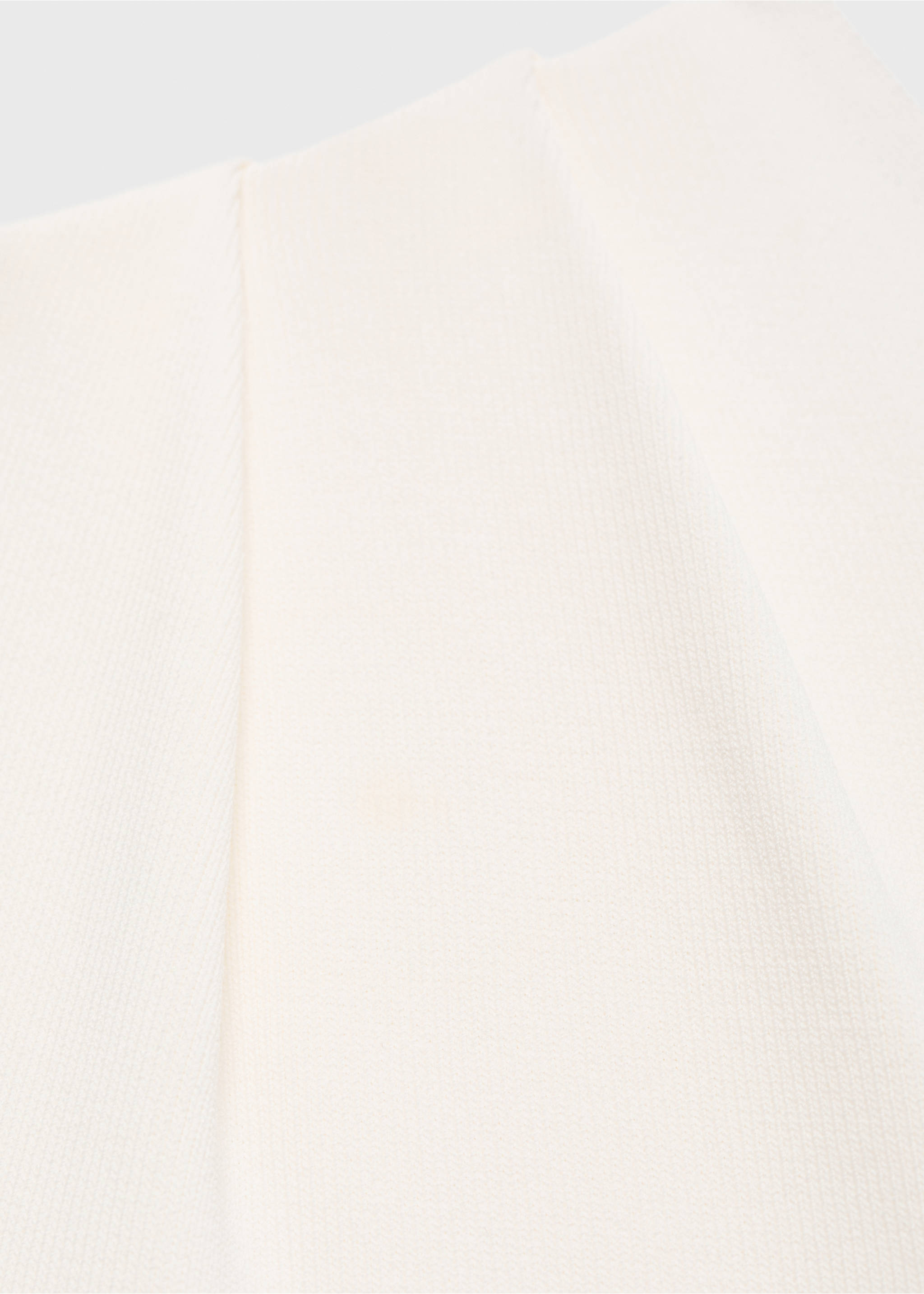 Asymmetrical combined knitted dress - Details of the article 8, Ecru. Ref: 17074081-00.