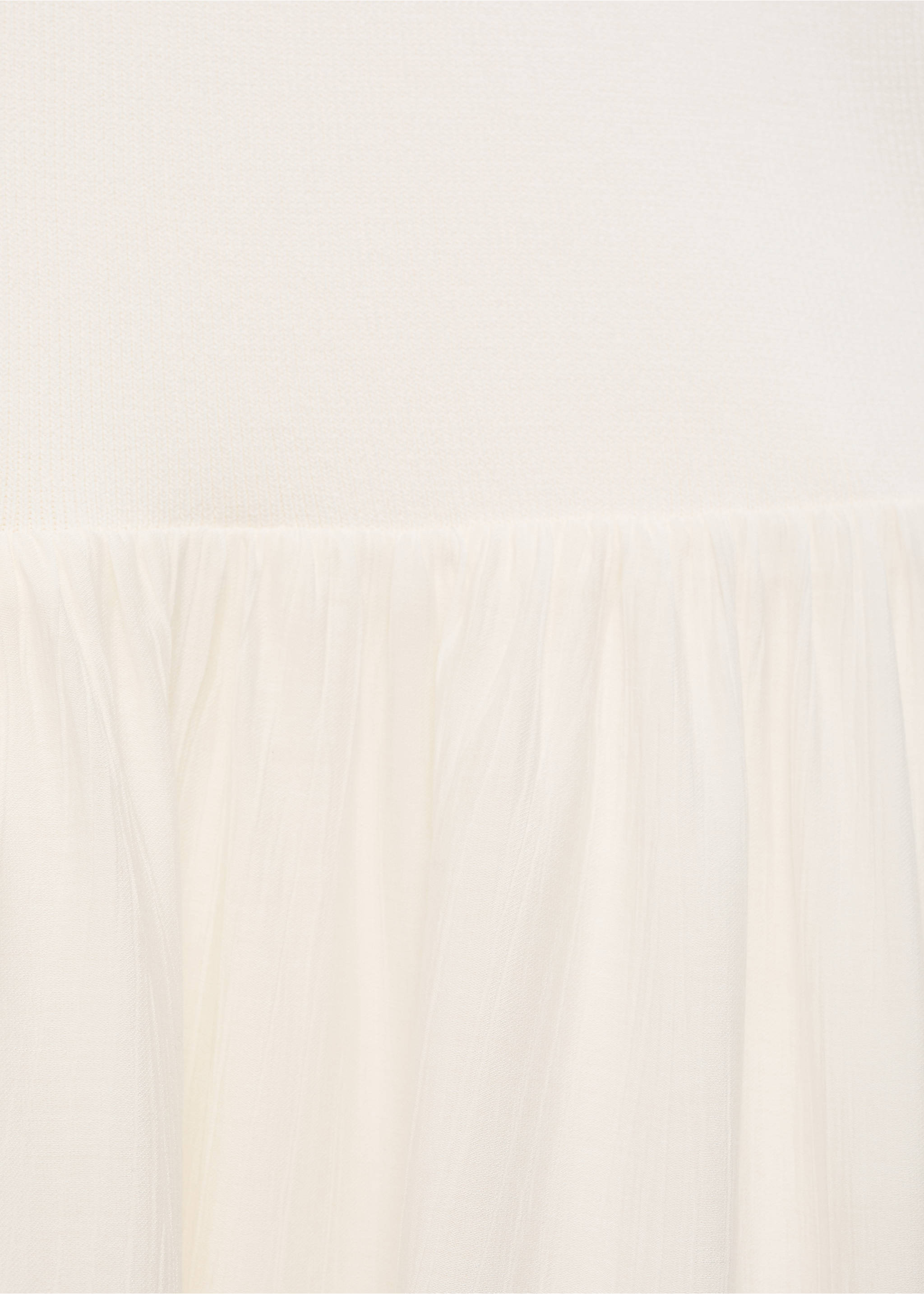 Asymmetrical combined knitted dress - Details of the article 0, Ecru. Ref: 17074081-00.