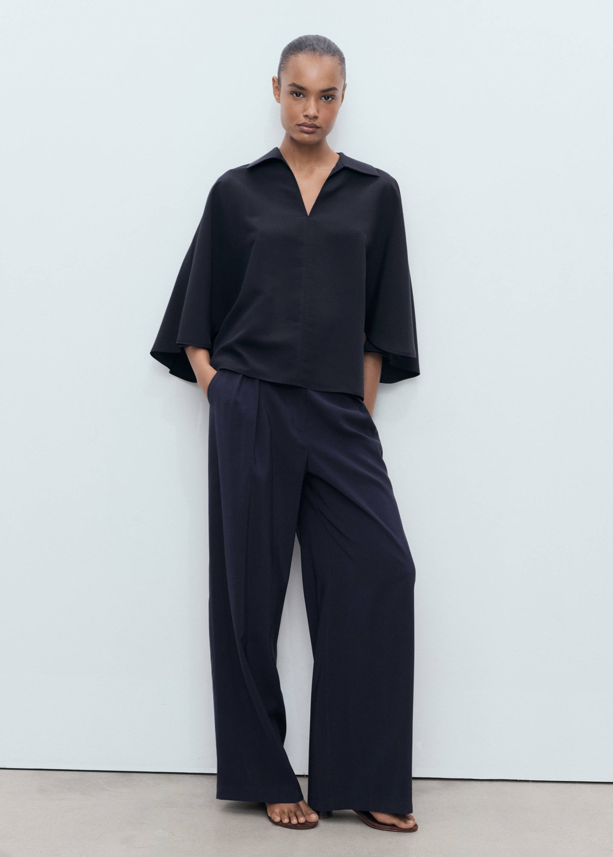Straight-fit pleated pants - General plane